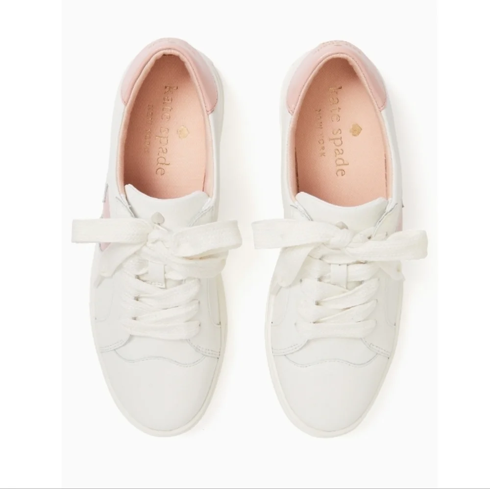 Kate Spade White Rose Sneakers Sizes 8 9 10 11 - Picture 4 of 5